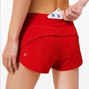 Lululemon red speed up short